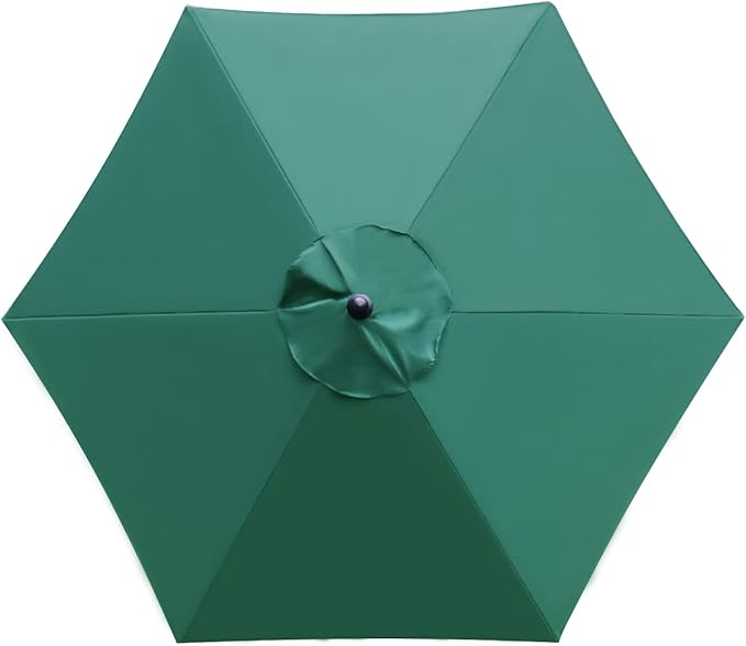 Sunnyglade 7.5' Patio Umbrella Outdoor Table Market Umbrella with Push Button Tilt/Crank, 6 Ribs (Dark Green)