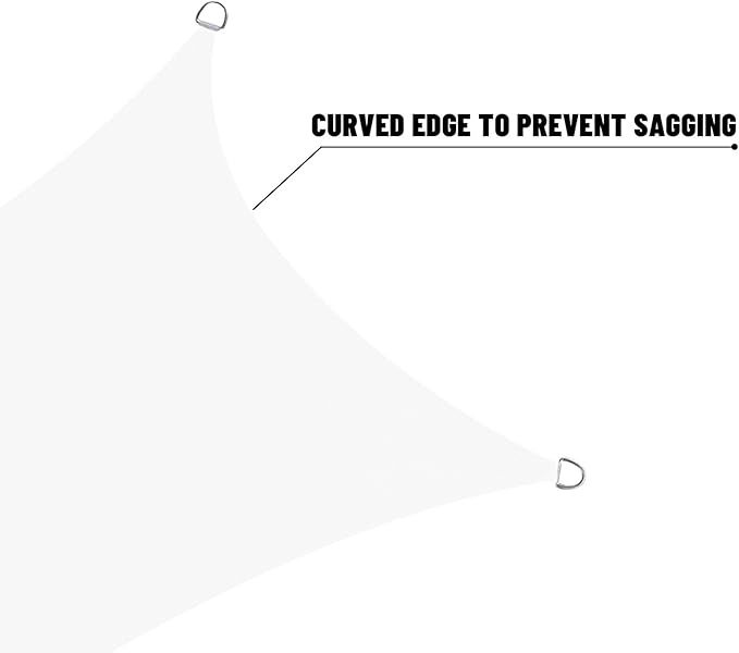 LOVE STORY Right Triangle 12'x24'x26.8' Waterproof Sun Shade Sail Canopy UV Block for Outdoor Patio Backyard Carport,White(We Make Custom Size)