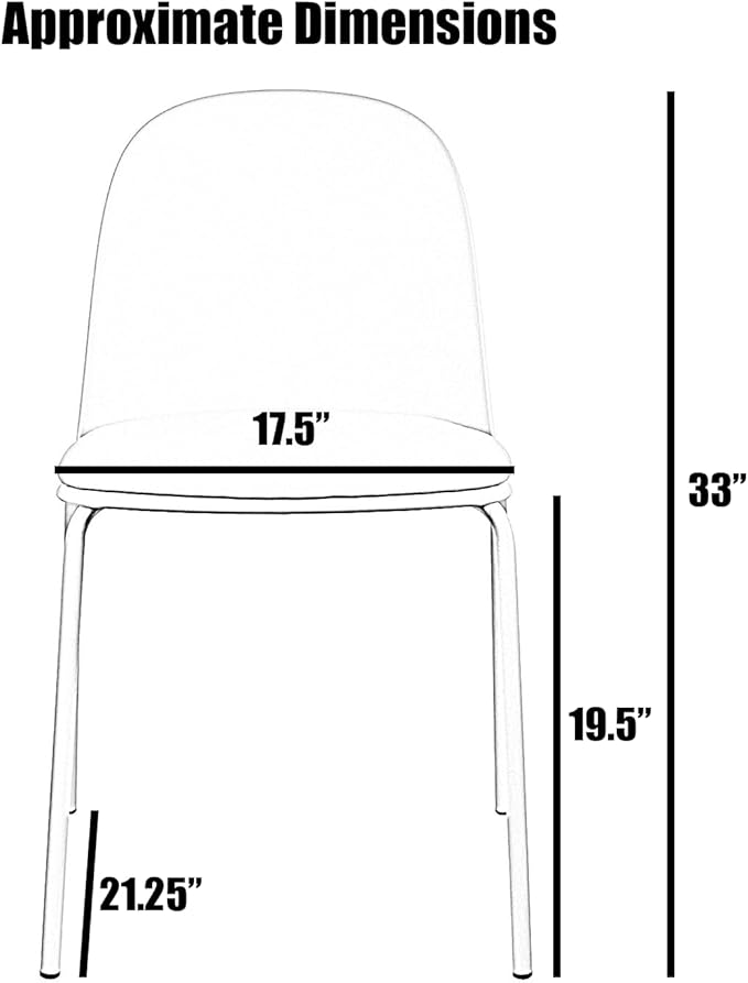 2xhome Modern Stackable Armless Dining Chair | Plastic Shell Seat with Metal Legs | Indoor or Outdoor Use | Home Kitchen Patio (2, White, Padded Seat)