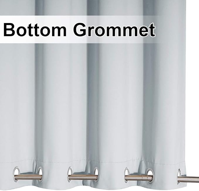 NICETOWN Outdoor Curtain Waterproof & Windproof, Energy Smart Thermal Insulated Grommets Room Darkening Deck Outdoor Curtain/Drape, Windproof for Winter Cold (1 Panel, W52 x L95, Greyish White)