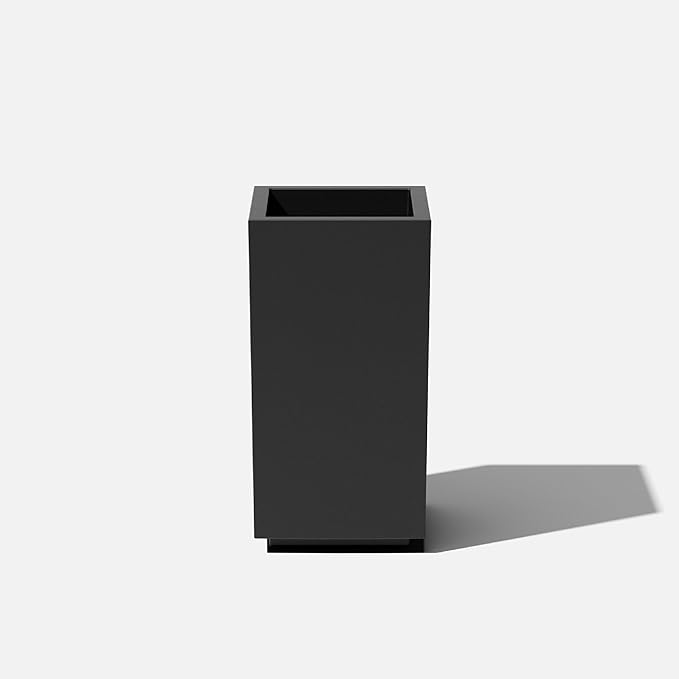 Veradek Block Series Pedestal Planter - Tall Planter for Indoor or Outdoor Front Porch | All-Weather Use with Removable Insert Bucket | Modern Décor for Flowers, Tall Trees, Faux Plants