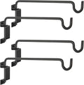 16" 360° Swivel Plant Hanger (4-Pack) - Heavy Duty Solid Steel Wall Hook, 12-Directional Adjustable for Bird Feeders, Outdoor/Indoor Plants, Garden & Patio, Rust-Resistant Black