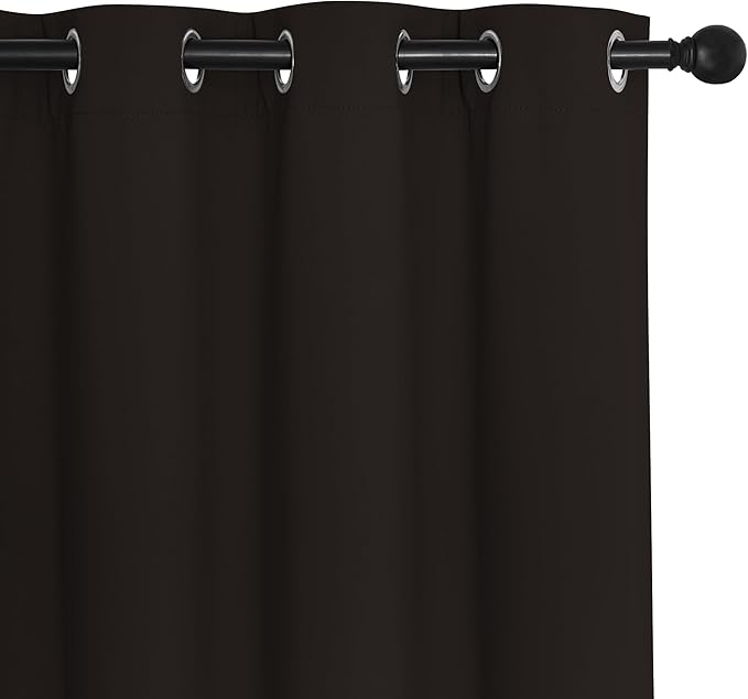NICETOWN Blackout Sliding Glass Door Curtains, Room Darkening Thermal Insulated Curtains for Living Room Bedroom, Extra Wide Window Drapes, 1 Panel, W80 x L118, Toffee Brown