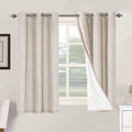 H.VERSAILTEX Primitive Linen Curtains 100% Blackout Curtain Drapes Burlap Curtains with White Thermal Insulated Liner, Grommet Top Drapes Living Room/Bedroom (2 Panels, 42 x 54 Inch, Natural)