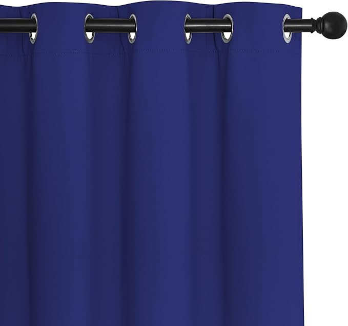 NICETOWN Blackout Short Curtain 63 inches Long for Windows, Thermal Insulated Curtain Grommet Room Darkening Window Treatment for Bedroom/Living Room, 1 Panel, W46 x L63, Navy Blue