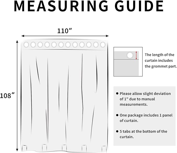 Easy-Going Linen Look Outdoor Curtains Waterproof Windproof Porch Curtains, Soft Thicken Outdoor Privacy Curtains for Patio, Gazebo, Grommet Top and Tab Bottom Drape, 1 Panel, 110x108 inch, Sky Blue