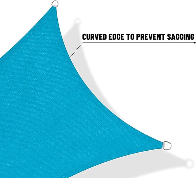 SUNNY GUARD Custom Size 6'x12'x13.4' Turquoise Blue Sun Shade Sail Right Triangle UV Block Shade for Backyard Yard Patio Deck Garden(Customized)