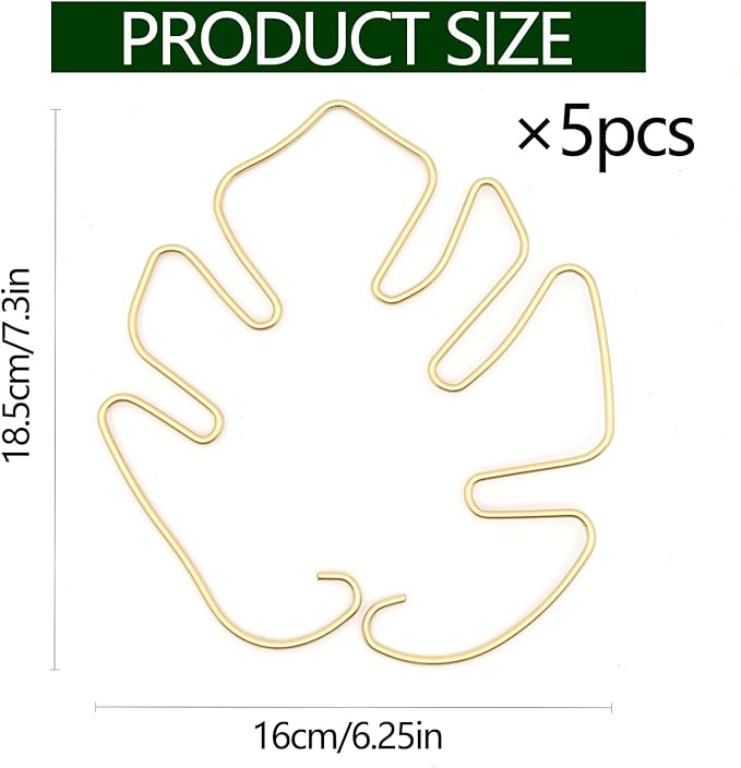 Monstera Stem Support - 5-Piece Durable Plant Support System for Monstera & Turtle Shell Plants -Premium -Quality Leaf Clamps -Easy-to-Use Indoor Garden Stabilizers for Healthy Growth