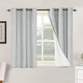 H.VERSAILTEX 100% Blackout Curtains for Bedroom Thermal Insulated Linen Textured Curtains Heat and Full Light Blocking Drapes Living Room Curtains 2 Panel Sets, 42x45 Inch, Glacier Gray