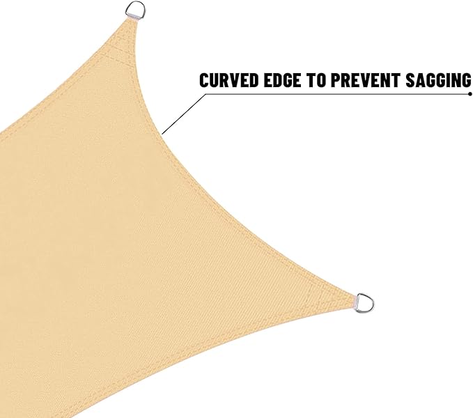 LOVE STORY Right Triangle 9'x12'x15' Waterproof Sun Shade Sail Canopy UV Block for Outdoor Patio Backyard Carport,Sand(We Make Custom Size)