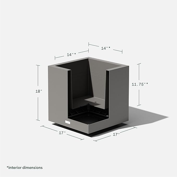 Veradek Block Series Cube Plastic Planter - Large Square Planter for Indoor or Outdoor Patio/Garden | Durable All-Weather Use with Drainage Holes | Modern Décor for Tall Plants, Trees, Flowers