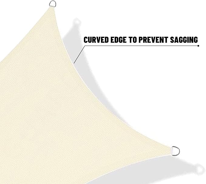 SUNNY GUARD Custom Size 5'x16' Rectangle Butter Cream UV Block Sunshade for Backyard Yard Deck Patio Garden Outdoor Activities and Facility(Customized)