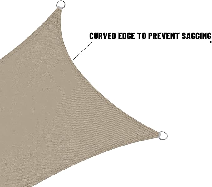LOVE STORY Right Triangle 5'x7'x8.6' Waterproof Sun Shade Sail Canopy UV Block for Outdoor Patio Backyard Carport,Taupe(We Make Custom Size)