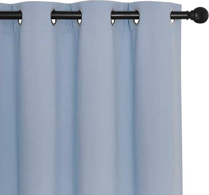 NICETOWN Privacy Room Divider Curtain Thermal Blackout Curtain for Patio Door, Living Room, Bedroom Partition and Shared Office Space, 1 Grommet Panel, Vintage Blue, 100 inch x 108 inch Long