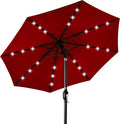 Best Choice Products 10ft Solar Polyester LED Lighted Patio Umbrella w/Tilt Adjustment and UV-Resistant Fabric