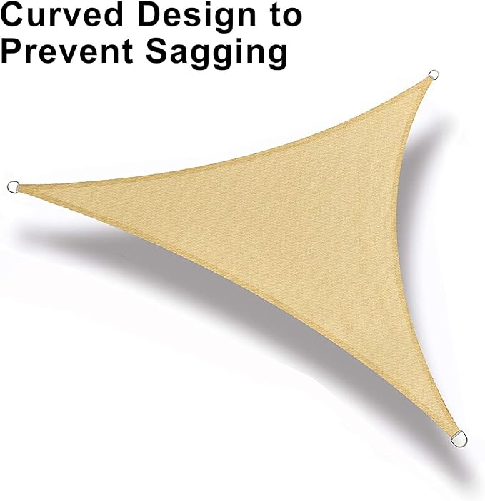 LOVE STORY 8' x 8' x 8' Sun Shade Sails Triangle Sunshades Sail Shade Canopy Patio Cover for Shade Outdoor, Sand
