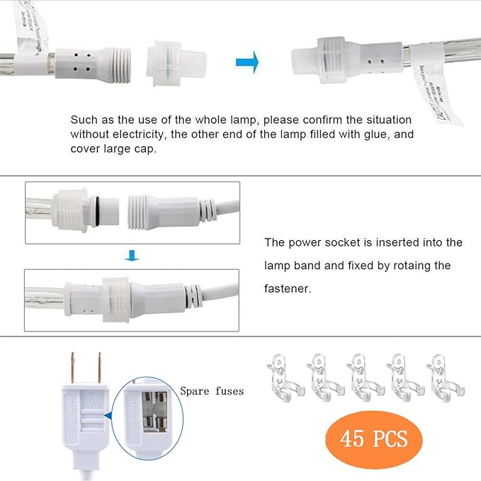 150ft LED Rope Lights Outdoor, 1080 LED Connectable and Flexible Tube Lights with 8 Modes, Waterproof LED Rope Lighting for Garden, Patio, Bedroom, Party, Pool, Indoor Outdoor Decoration (Multicolor)