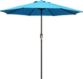 Blissun 9' Outdoor Patio Umbrella, Outdoor Table Umbrella, Yard Umbrella, Market Umbrella with 8 Sturdy Ribs, Push Button Tilt and Crank