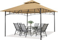 MASTERCANOPY Outdoor Garden Gazebo for Patios with Stable Steel Farme (11x11,Beige)