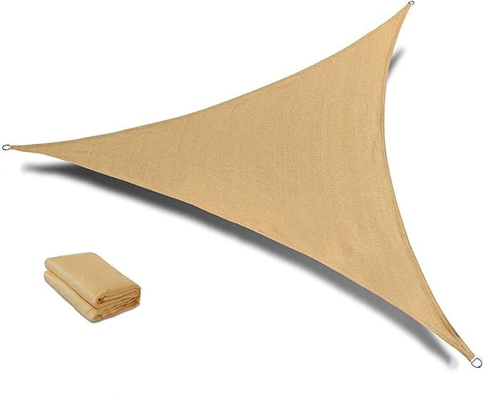 SUNLAX Sun Shade Sail 10' x 10' x 10' Sand Triangle Canopy Sail Shade Cover UV Block Permeable Sunshade Outdoor for Patio Backyard (We Make Custom Size)