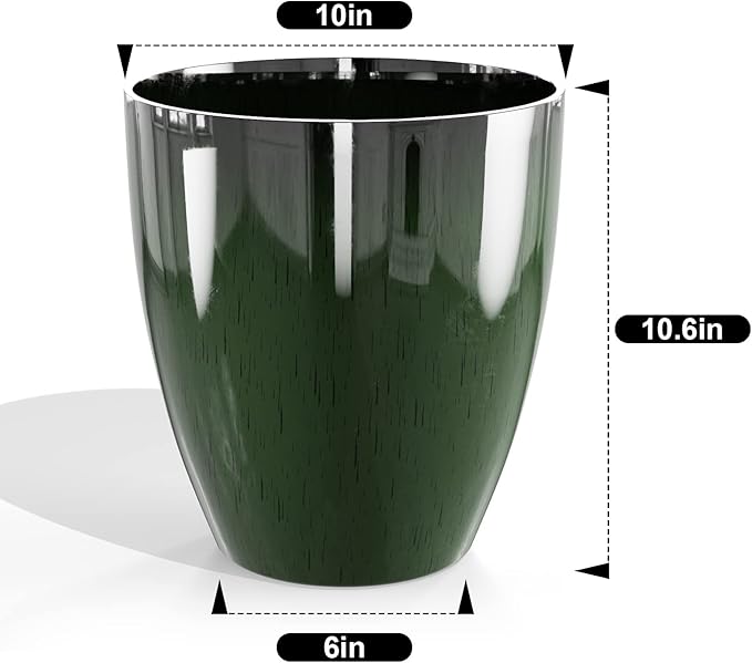 QCQHDU 10 inch Plant Pot with Drainage Hole, 2 Pack Sturdy Pots for Plant Tree Flower, Large PlanterPlanters for Indoor & Outdoor Plants