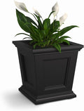 Mayne Fairfield 16-Inch Square Planter – Self-Watering, Weather-Resistant Planter for Flowers – Durable Outdoor Design for Patio, Porch, or Entryway