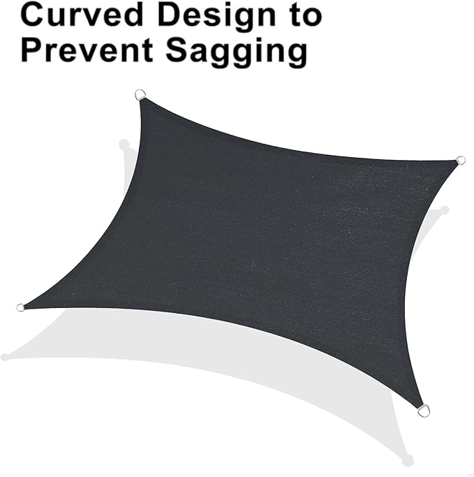 LOVE STORY Custom Size 5'x9' Graphite Grey Sun Shade Sail Rectangle UV Block Canopy Patio Sail Sunshades Fabric for Outdoor Garden Carport (We Make Custom Size)