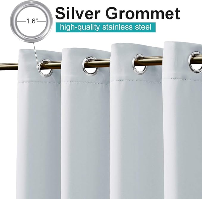 NICETOWN Outdoor Privacy Curtain for Patio Waterproof, Thermal Insulated Sun Block Rustproof Grommet Drape for Balcony/Cabana, Privacy Curtain Room Divider, Greyish White, 1 Panel, 100" W by 95" L