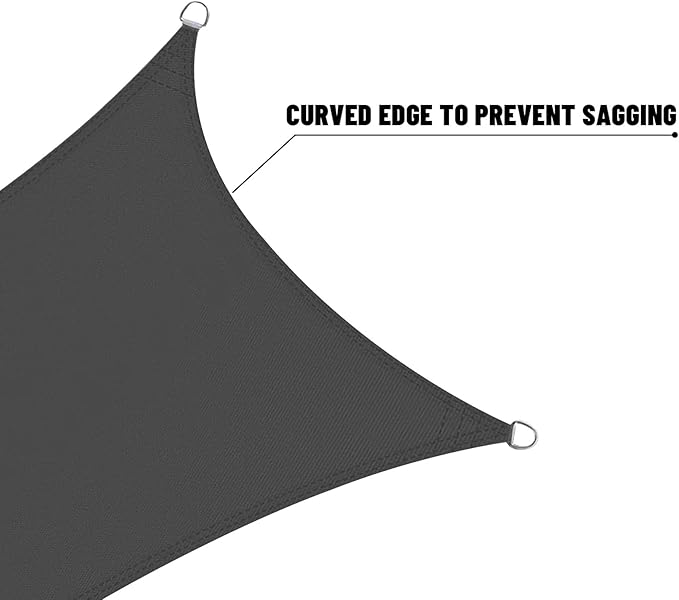LOVE STORY Right Triangle 7'x8'x10.6' Waterproof Sun Shade Sail Canopy UV Block for Outdoor Patio Backyard Carport,Dark Grey(We Make Custom Size)