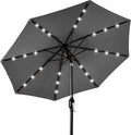Best Choice Products 10ft Solar Polyester LED Lighted Patio Umbrella w/Tilt Adjustment and UV-Resistant Fabric