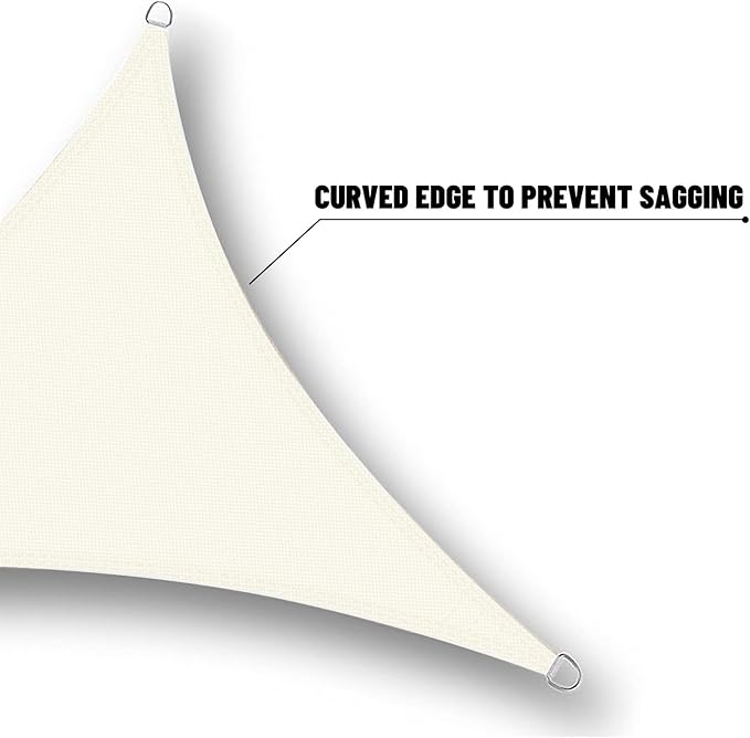 SUNNY GUARD Waterproof Sun Shade Sail 7'x10'x12.2' Cream Right Triangle UV Block Sunshade for Backyard Yard Deck Patio Garden Outdoor Activities and Facility(Customized)