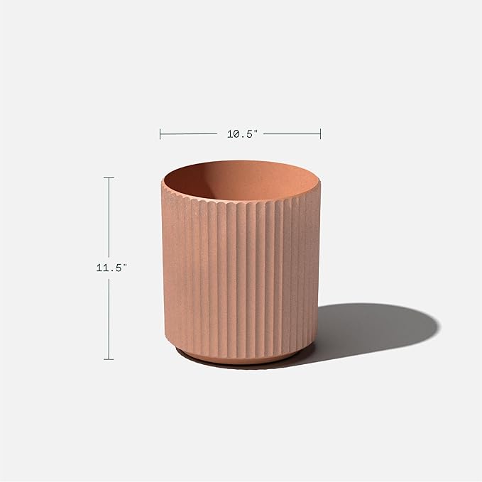 Veradek Demi Series Round Planter for Porch, Patio, Backyard | Durable Plastic-Stone Composite Material | Modern Décor for Tall Plants, Flowers
