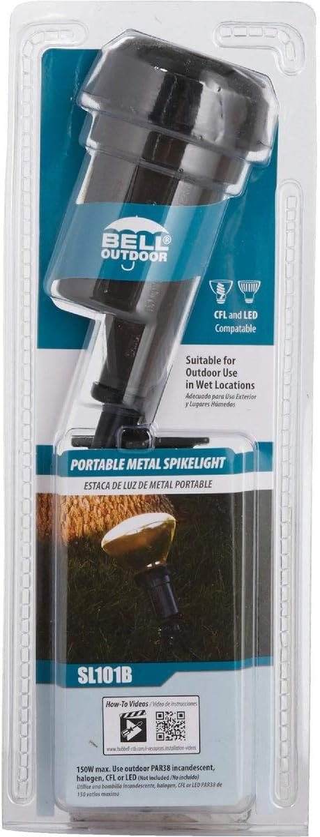 Hubbell-Bell SL101B Portable Spike Light Par 38 Bulb Bronze Finish, 75-150 Watt