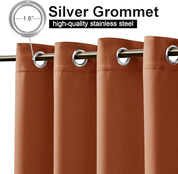 NICETOWN Living Room Curtain Festival Decoration 108" Length? Room Divider Drape with Rust-Proof Grommet, Blackout Thermal Insulated Privacy Blind for Cabana, Mecca Red, 84" Wide, 1 Piece