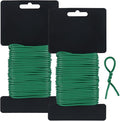 Tenn Well Plant Ties for Climbing Plants, 66 Feet 2.8mm Green Garden Wire Ties for Tomato Plants, Climbing Roses, Trellises, Gardening Supplies (2PCS x 33 Feet)