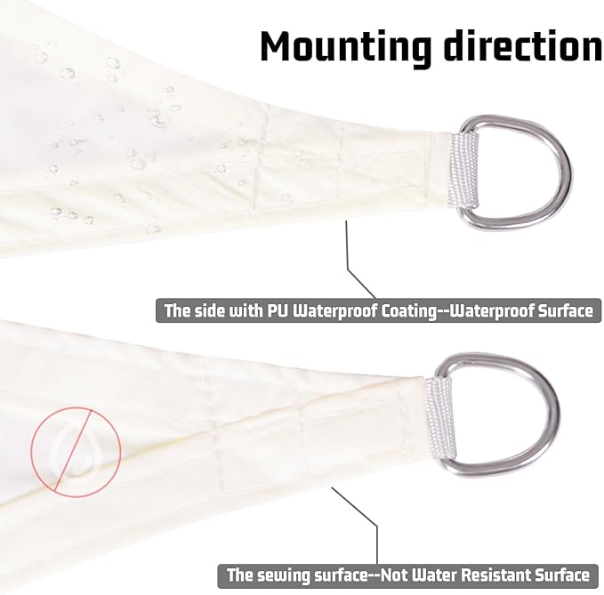 LOVE STORY Rectangle 6'x7' Waterproof Sun Shade Sail Canopy UV Block for Outdoor Patio Backyard Carport,Cream(We Make Custom Size)
