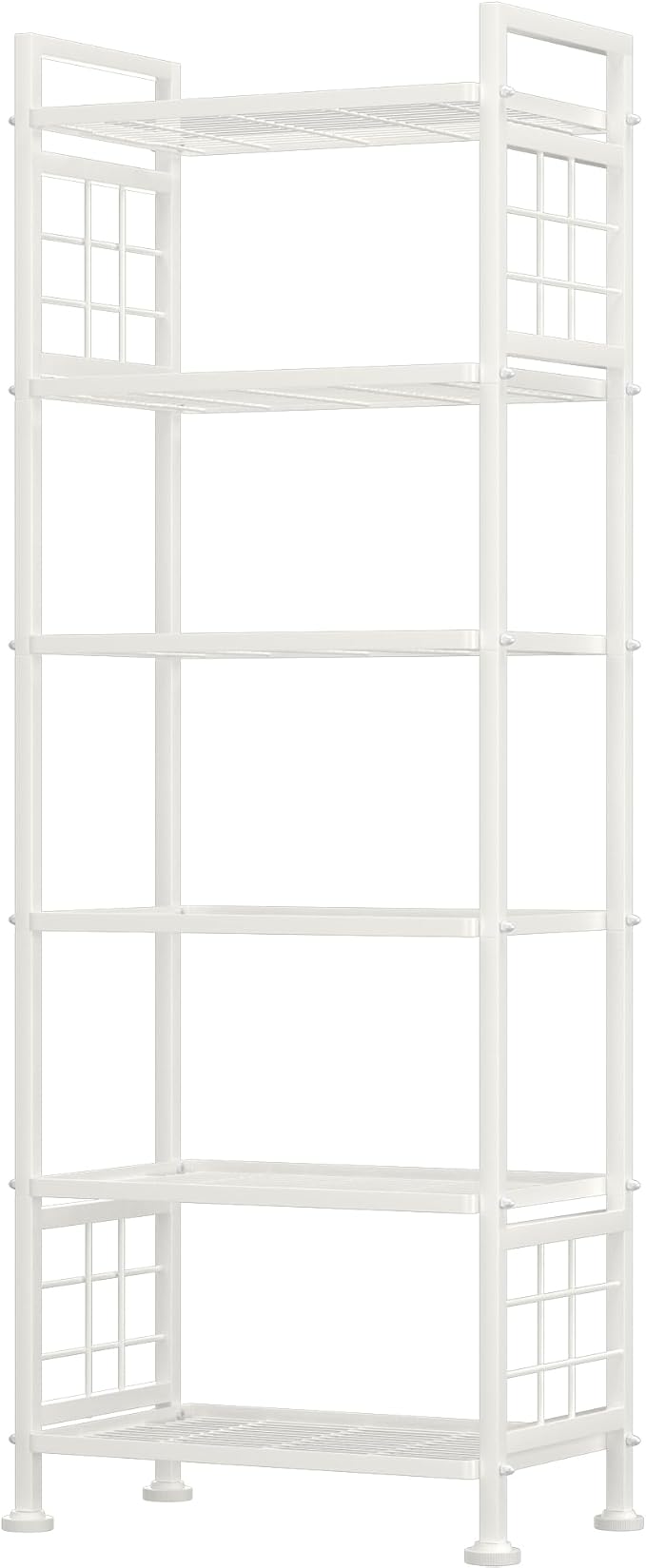 GIOTORENT 6-Wire Garage Shelving Storage Shelves, Metal Shelving Unit Pantry Rack, Kitchen Storage Adjustable Shelf 900Lbs Capacity for Laundry Kitchen Bathroom Organizer(White)