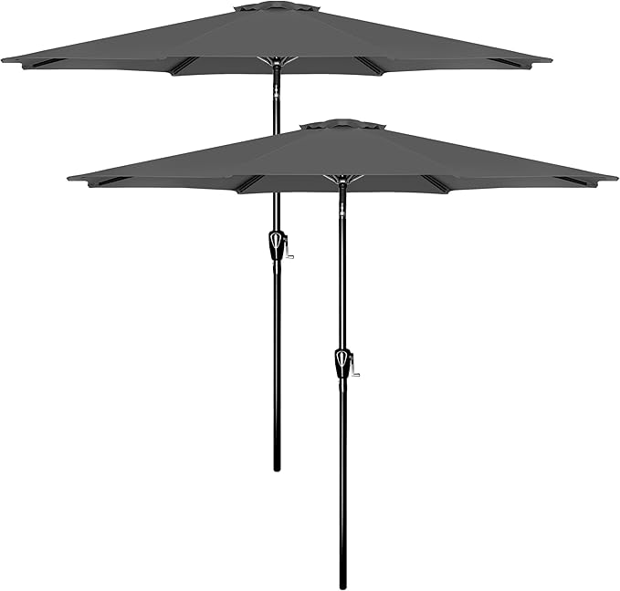 Simple Deluxe 9' Patio Umbrella Outdoor Table Market Yard Umbrella with Push Button Tilt/Crank