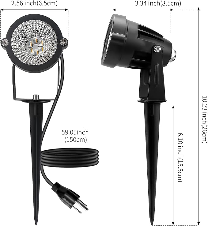 Halloween Christmas Spotlight Outdoor: 12W RGBW LED Spot Lights Outdoor with 16 Color Changing for Yard Garden Decor | 4 Pack of IP65 Waterproof 120V Plug in Landscape Lighting with Remote