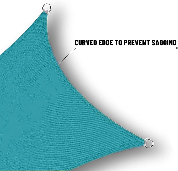 SUNNY GUARD Waterproof Sun Shade Sail 8' x 9' Turquoise Blue Rectangle UV Block Sunshade for Backyard Yard Deck Patio Garden Outdoor Activities and Facility(Customized)