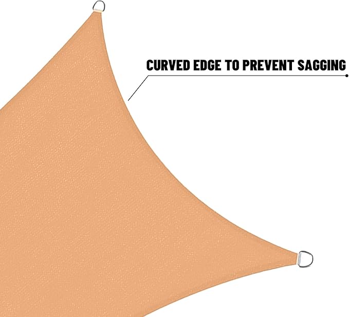 SUNNY GUARD Custom Size 7'x7'x9.9'Peach Fuzz Sun Shade Sail Right Triangle UV Block Shade for Backyard Yard Patio Deck Garden(Customized)