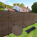 UPGRADE Privacy Fence Screen 5'x11' Brown Outdoor 90% Visibility Blockage 170 GSM Mesh Shade Cover Panels for Backyard,Balcony,Home Decoration with Zip Ties,Customized Avaliable