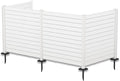Kozyard 50" W x 48" H Outdoor Privacy Screens Aluminum Post, Air Conditioner Fence Panels, Pool Equipment Enclosure, Trash Can Screens Fence Kit for Outside Backyard Patio (White/4Panels)