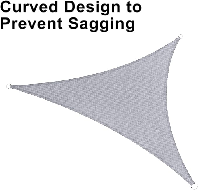 LOVE STORY Custom Size 10'x15'x18' Silver Grey Sun Shade Sail Triangle Sunshade Fabric Awning Canopy for Patio Backyard Carport Pergola (Customized)