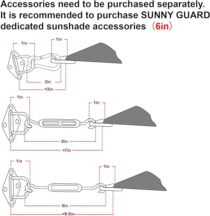 SUNNY GUARD Custom Size 8'x16' Graphite Grey Sun Shade Sail Rectangle UV Block Shade for Backyard Yard Patio Deck Garden(Customized)