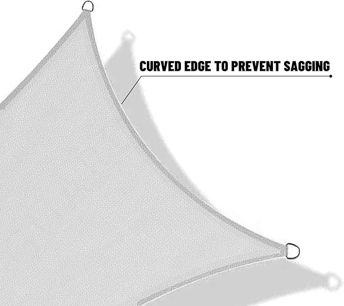 SUNNY GUARD Custom Size 6'x7' Silver Grey Sun Shade Sail Rectangle UV Block Shade for Backyard Yard Patio Deck Garden(Customized)