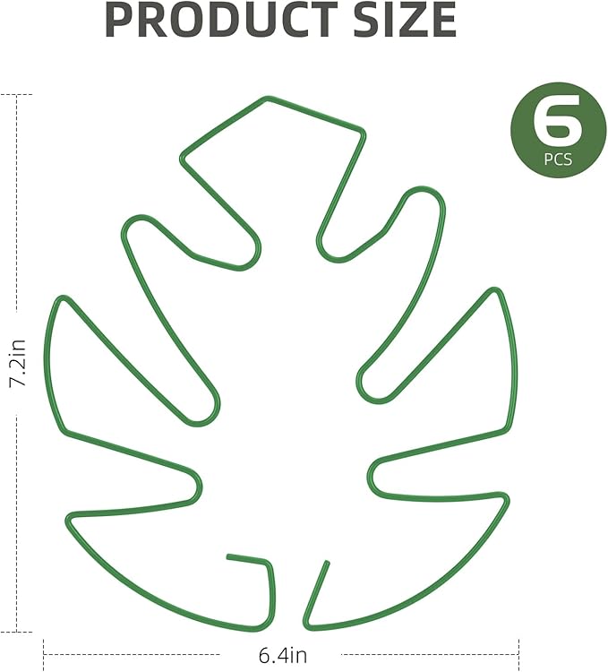 6PCS Iron Monstera Plant Support, Uniquely Designed Indoor Plant Accessories, Stable Plant Support Stakes for Indoor Plant, Turtle Shell Bamboo Clamp Set for Thriving Growth
