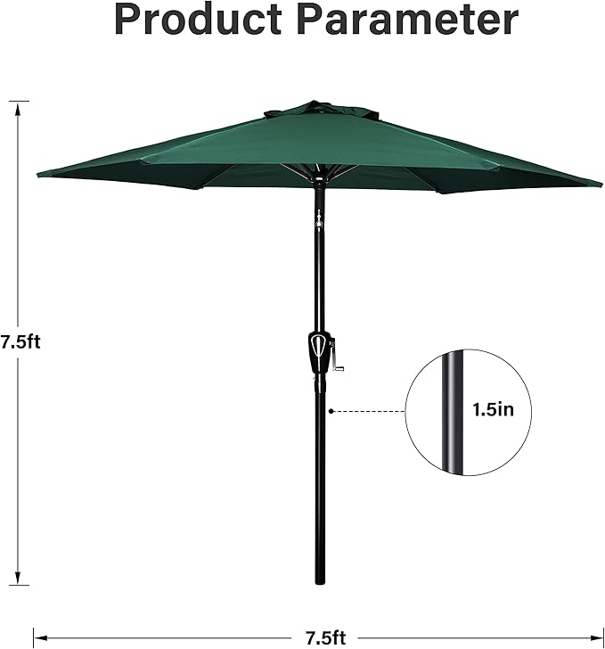 Simple Deluxe 9' Patio Umbrella Outdoor Table Market Yard Umbrella with Push Button Tilt/Crank