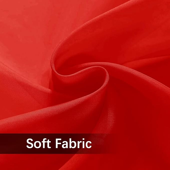 SpaceDresser Waterproof Outdoor Sheer Curtains for Patio - 2 Panels Rod Pocket Indoor Voile Sheer Curtain for Living Room,100W x 120L inch, Red