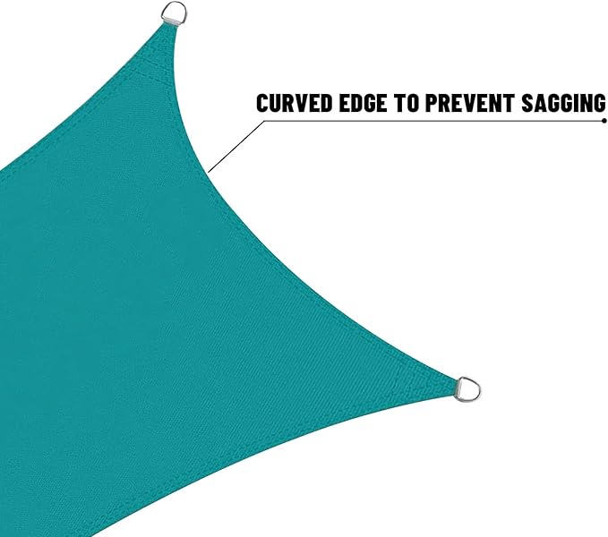 LOVE STORY Rectangle 8'x20' Waterproof Sun Shade Sail Canopy UV Block for Outdoor Patio Backyard Carport,Turquoise Blue(We Make Custom Size)